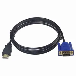 2024 1.8M/3M HDMI-compatible Cable To VGA 1080P HD with Audio Adapter Cable VGA Cable Dropshipping Plug Non-slip Desig Anti-wearVGA adapter cable