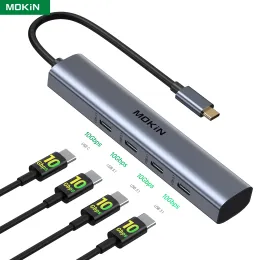 Hubs Mokin USB Hub ، فاصل USB للكمبيوتر المحمول ، HUB USB 3.1 Multi ، Multi USB Port ، نقل البيانات السريعة 4 PORT USB HUB