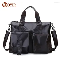 Bolsas de noite Joyir Brand Cow Leather Series Messenger Bag para Satchel vintage de corpo transversal de ombro genuíno masculino