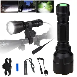 SKOPES LED LASHLIGHT TAKTICAL LASHLIGHT Portable Torch Outdoor 2000 Lumens Rifle Light Pistol Pistolet z mocowaniem Zakres