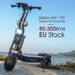 14inch 8000W Elektrikli Scooter 60V/72V Çift Motor Off ROAD Lastik E Scooter Ekranı