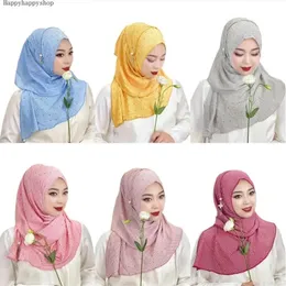 Frauen muslimisch islamischer Strass Hijab lange Schalschals Malaysia Stirnband Haarbedeckung Turban Shayla Arabische Dubai Accessoires 240410