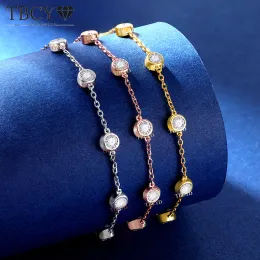 가닥 tbcyd 4mm d 컬러 vvs1 실제 Moissanite Chain Bracelets 다이아몬드 GRA 인증 S925 SILVER WEDDING PARTY HAND JEWELRY FON