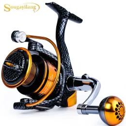 Accessories Sougayilang 5.2:1/5.1:1 Fishing Reel 10007000 Series Spinning Reel 12KG Max Drag Carp Fishing Tackles 12+1BB Carp Fishing Reel