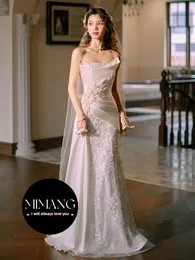 Designer French Mermaid Light Wedding Dress New Light Luxury Nisch High-End Texture Brides Toast Dress Engagement Dress