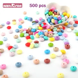 500 pezzi di silicone da 500 pezzi da 12 mm Lentil per la catena a pendente a pendente per ciucini per neonati per neonati giocattoli per tappe