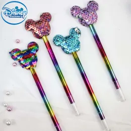 Ручки 24pcs Cartoon Gel Pen Sequined Stactiending Pens 0,5 чернокожи