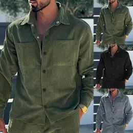Jackets masculinos 2024 Moda de primavera e outono Camisa longa Camisa casual Casual Caplary Corduro Capat Slim Fit Jacket for Men