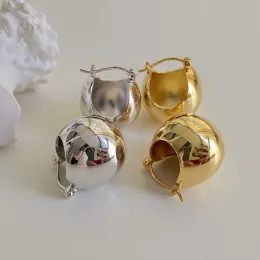 Ohrringe Retro Gold Silber Farbe Runde Ball Reifen für Frauen geometrische geometrische Metallkugel Herzohrringe eingeleitet