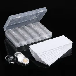 Boxen 100 PCs Transparente Münzspeicherbox 17/20/25/27/30 mm runde Münzkapseln Container Clear Coin Protector Case Coin Collection