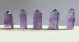 710cm Amethyst Quartz Plyar Purple Crystal Point Arts Ornament Mineral Reiki Healing Obelish Wand Sixsided Energy Stone6090244