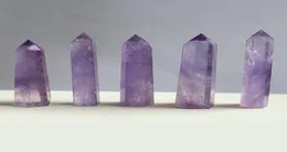 710 cm Natoal Amethyst kwarcowy filar fioletowy kryształowy punkt sztuki ornament minerał reiki leczenie Obelisk Wand Sixsided Energy Stone6090244