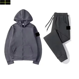 Stone Jacket Designer Mens TrackSuits Sweter Spodnie Zestaw koszykówki Streetwear Bluza sportowa garnitur marka