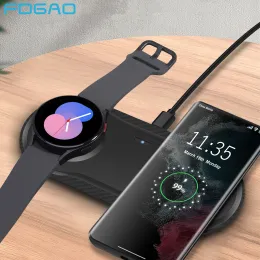 Chargers 2 em 1 estação de carregador sem fio para Galaxy Watch 5 Pro 4 3 ativo 2 25w Pad rápido de carregamento duplo para Samsung S22 S21 Nota 20 Bomotos