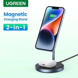 Chargers Ugreen Magreen Wireless Charging Stand 20W Max Power 2in1 Charging Stand para iPhone 14 Pro Max/iPhone 13/AirPods Fast Charger