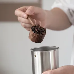 Scolle di caffè Spoon nere fatti fatti fatti a mano Cucina cupi di cuccioli di condimento in legno in legno giapponese