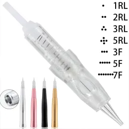 Maskiner Permanent Makeup Tattoo Needle Cartridge för Tattoo Machine Kit Eyebrow Lips Needle 1R 2R 3R 5R 3F Microblading Tattoo Supplies