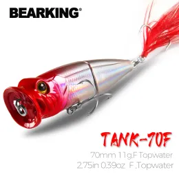 Accessories Bearking 5pcs/lot fishing lures,hard bait 5 assorted colors, bearking popper 70mm 11g, Floating topwater baits free shipping