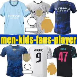 24 25 Haaland Soccer Jerseys 4º Ano Novo Chinês do Dragão Doku Rodrigo Grealish Mans Cities de Bruyne Foden 2024 2025 Camisas de futebol Final Kit Champions Final