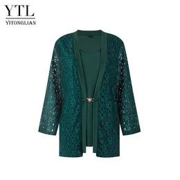 Yitonglian artı boyutu kıyafetler kadınlar için ince zarif bluzlar tığ işi iş rahat bluz blusas para mujer bayanlar w135 240419