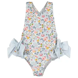 Dziewczyny kąpielowe AMOI BABE One Piece Sling Print Cute Beach Bikini Swimodwear Baby Girl Swimsuits 27y Biquini Infantil Menina 240409