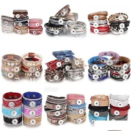 Other Wedding Favors 10Pcs/Lot Wholesale Snap Jewelry Bracelets For Women Braided Leather 18Mm Bracelet Diy Interchangeable Button D Dhaug