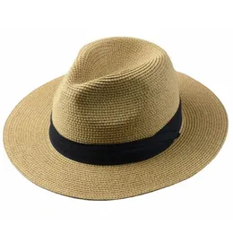 Grande Tamanho Panamá Chapéus Lady Beach Brim Straw Hat Homem Summer Sun Bap Plus Tamanho Fedora Hat 55-57cm 58-60cm 61-64cm 240418