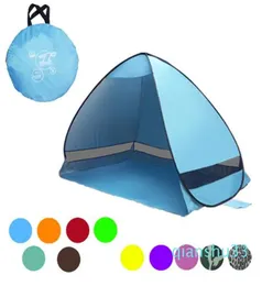 Acessórios de acampamento ao ar livre de tendas fáceis para 23 pessoas Tent de proteção UV para viagens de praia CCA9390 10PCS5653717