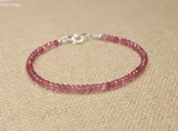 Strands Bracciale di tormalina rosa, gioielli in tormalina rosa, pietra natale di ottobre, gioielli di pietre preziose