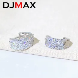 귀걸이 djmax 모든 1.5ct Moissanite Hoop Earring for Women Original 925 Sterling Silver Lady 's Moissanite Diamond Earrings New 2023