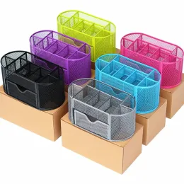 Uhren Metallstrafe Organizer Mesh Schreibtisch Organizer Tabelle 9 Gitter Entwurf Aufbewahrungsbox Schublade Stifthalter für hübsche Werkzeuge