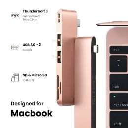 Hubs USB C Hub an TF SD -Leser mit 2 USB 3.0 87W PD Thunderbolt 3 USB C Hub -Adapter für MacBook Pro Air 12 13 15 16 2020 2019 A2141