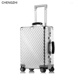 Walizki przeniesione Aluminium Retro Rolling Bagaż 20 „24" 29 "Spinner Metal Vintage Trolley Suitcase do podróży