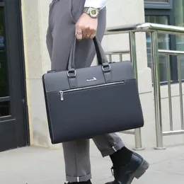 PU Leather Briefcase Bag For Men Laptop Executive Designer Handbags Male Messenger Crossbody Portfolio 240418
