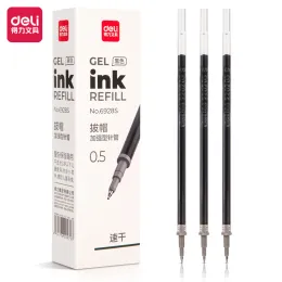 Pens Deli 20pcs 0.5mm الحبر الأسود Gel Pen Pen School Schools Office Pen Refill Highty Juyise Pen Stationery
