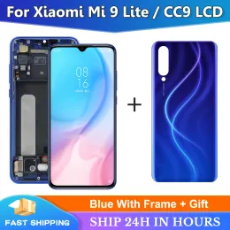 Matning 6.39 '' Super AMOLED MI CC9 LCD för Xiaomi CC9 Display Touch Screen Digitizer för Xiaomi Mi 9 Lite M1904F3BG LCD + Batterifläck