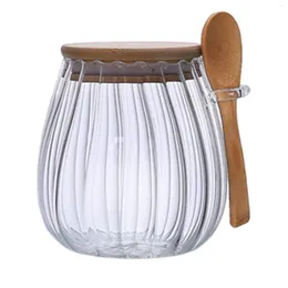 Storage Bottles Sugar Bowl Glass Jar With Lid Pantry Containers For Coffee Bean Spice Creamer