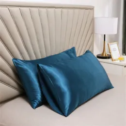 Yastık 2pcs yastık kılıfı% 100 ipek yastık kapağı ipeksi saten saç güzellik yastığı çantası rahat yastık kasa ev dekor toptan satış 51*76cm