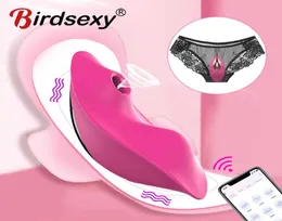 Majki Niewidoczne wibrator ssący dla kobiet aplikacja stymulacji łechtaczki Bluetooth bezprzewodowe Sutek Sutek dla dorosłych Sex Toys2691463