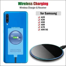 شاحن الشاحن اللاسلكي الشاحن Typec Typec ل Samsung Galaxy A20 A30 A50 A60 A70 A90 5G Qi Wireless Charge Adapter USBC Connector