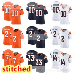 2024 New Football Jerseys Stitched 2 Pat Surtain II 14 Courtland Sutton 33 Javonte Williams 77 Quinn Meinerz 49 Alex Singleton 19 Marvin Mims Jr. 80 Greg Dulcich 85 Krull