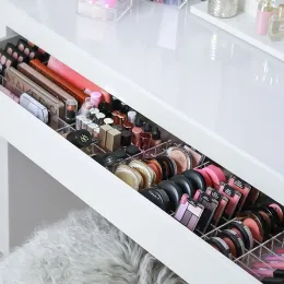 Lådor arco lådddelare för malm toalettbord, akryllådans insatser makeup arrangör lagring malm lådare, uppsättning av 2