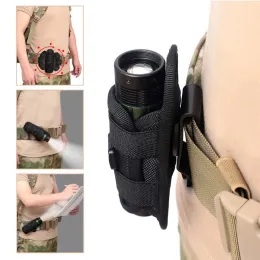 Scopes Tactical Hunting Molle Nylon Flashlight Pouch 360 Degrees Rotatable Outdoor Flashlight Cover Holster Torch Case Portable Torch
