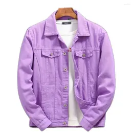 Men's Jackets Mens Jeans Coats Casual Denim Outerwear Spring Men Veste Homme Jacket Male Purple Orange Tops 2024 Slim