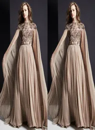 2020 Elie Saab Prom -klänningar med Wrap Lace Appliced ​​A Line Illusion Bodice Custom Made Evening Gowns Sweep Train Vestidos de Quin1410685