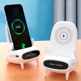 Chargers 15W Fast Charge Portable Mini Chair Sound Desk Creative Mobile Phone Holder Wireless Charger Office Desk Stand