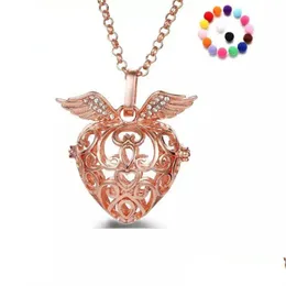 Pendant Necklaces Diffuser Pendants 4 Colours Angel Wings Aromatherapy Necklace Essential Oil Fashion Jewelry Drop Delivery Dhz90