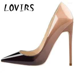 Vestido sapatos lovirs mulheres estiletto bombas clássicos com potência fechada de calcanhar alto escritório de festas de casamento