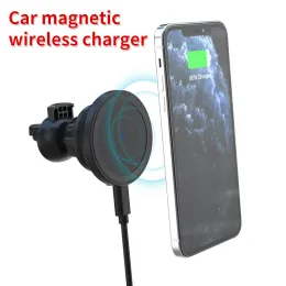 충전기 15W Magsafing Qi Fast Wireless Charging Chargers for iPhone 12 Mini Pro Max Car Phone Holder