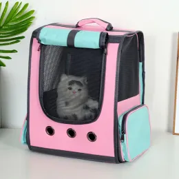 バッグ通気性のある旅行袋を運ぶ高品質の窓輸送宇宙飛行士宇宙カプセルペットキャリアバックパック猫の犬用バックパック